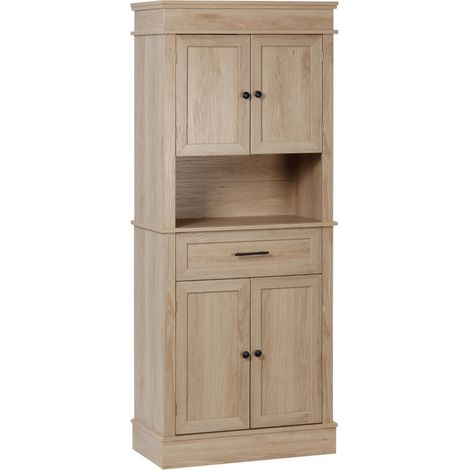 Buffet Haute Meuble Cuisine Rangement avec 4 Portes 1 Tiroir Chêne Clair
74 x 39,5 x 183 cm, Base surélevée, Vaisselier pour salle à manger, Salon, Armoire Cuisine, Salle de bain (1/5)
