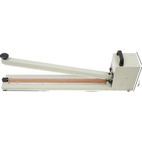 Selladora manual por impulso, Dimensiones 87 x 19 x 30 cm, Ancho de sellado 3 mm, Longitud de sellado 600 mm, Potencia 750 W, Voltaje 220 V (1/5)