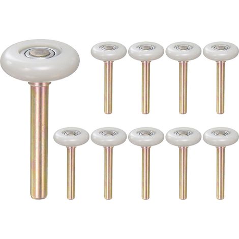 10pcs 1.8" Nylon Garage Door Casters for 2" Garage Rail 3.3" Rod Silent Garage Bearing 6200zz Precision Bearing 11 Ball White pour rail de garage de 2", tige de 3.3", garage silencieuses, roulement d (1/5)