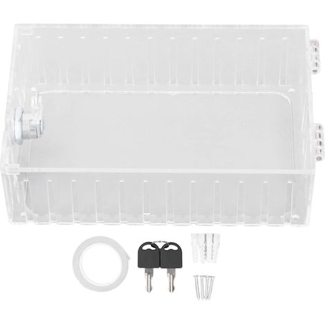 Boîte de verrouillage du thermostat avec touche, boîte de verrouillage du thermostat carré couvercle de protection acrylique pour la maison ou le contrôleur de température (1/5)