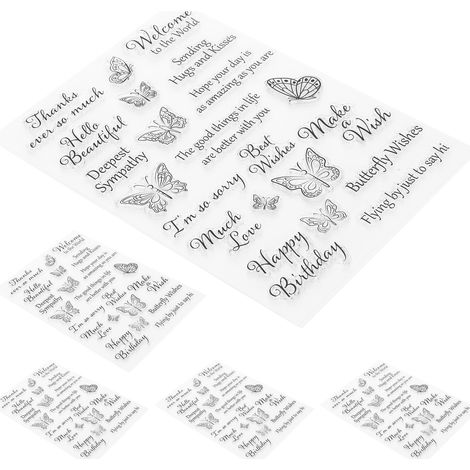 5 Pièces Tampons Papillon Transparents pour Scrapbooking DIY et Décoration Créative (1/5)