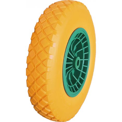 Linxor – Roue increvable pour brouette 38.5 cm – Largeur 9 cm – Alésage 20 mm – Charge max 120 kg – Pour terrains accidentés