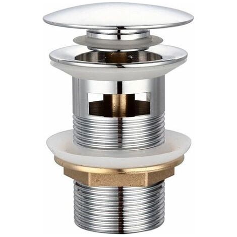 Vidage universel avec trop-plein pour lavabos & meubles sous-vasques Robinet de vidage escamotable Robinet , bouchon de lavabo,argent, une pièce (1/4)
