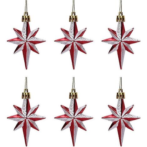 Décoration de sapin de Noël étoile rouge, pendentif, accessoires de décoration, C-- (1/5)