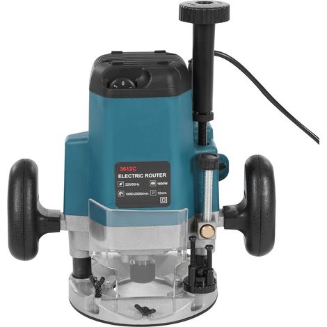 2000 W 220 V Elektro-Handfräse, 6 variable Geschwindigkeitsstufen, tragbare Handfräse für die Holzbearbeitung (inkl. 15 Fräsern) — Holzbearbeitungs-Set zum Trimmen und Schnitzen