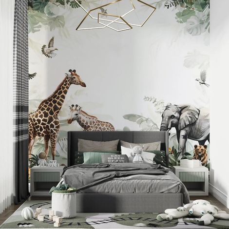 Papier Peint Animaux - Safari Enchanté - 150 x 250 cm (1/2)