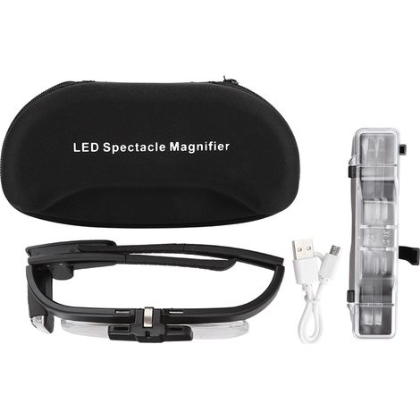Lunettes de lecture grossissantes LED réglables 4.5x pour livres et journaux (1/5)