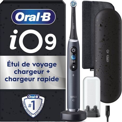 Spazzolino elettrico ricaricabile ORAL B iO9 Series Nero Onice modalità Smart Adapt con 2 testine (1/5)