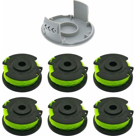 (6 spools + 1 cap) Ryobi RAC142 replacement spool for 36V brush cutter, lawn mower accessories, replacement spool for RLT36B33 and RY36LT33A-0 YMYNY (1/4)
