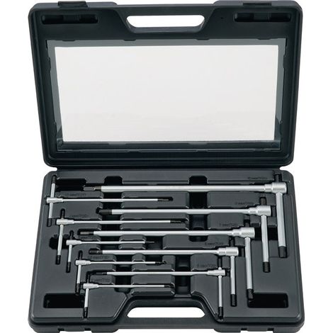 Serie chiavi a brugola 10 pezzi, SW 2-10 con traversa scorrevole PROMAT