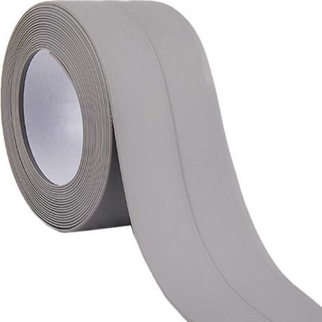 Bathtub Seal, 1.5" x 10', Self-Adhesive, Light Gray PVC, Ideal for Kitchen, Bathroom and Shower (1/5)