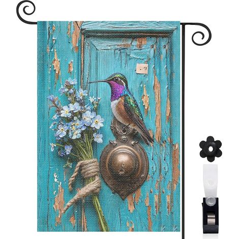 Drapeau de jardin extérieur décoration saisonnière toile durable double face 30 x 45 cm pour balcon terrasse (1/5)