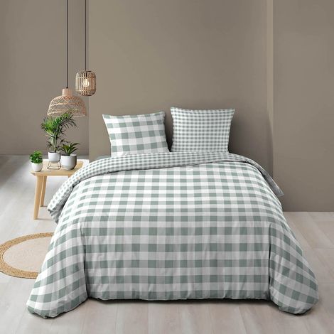 Douceur D'Intérieur – Parure de lit 100% coton – Housse de couette 240x220cm – Fermeture pressions plates – Certifiée Oeko-TEX – Douceur naturelle (1/5)