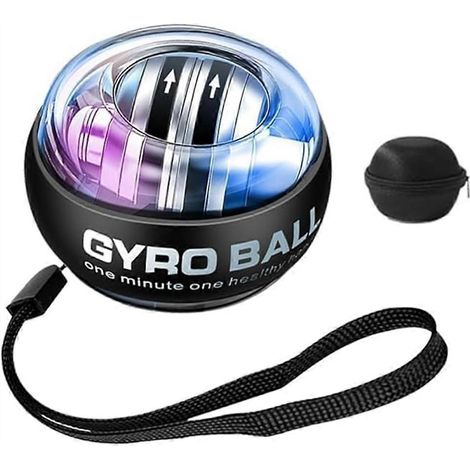 Balle d'exercice pour poignet Vital Wrist Ball, appareil d'exercice gyroscopique pour avant-bras à démarrage automatique, améliore la force de préhension grâce à sa lumière LED. (1/5)