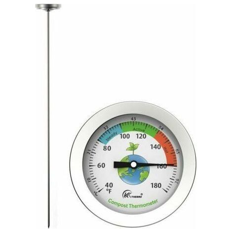LaBlanc Thermomètre de sol - Liquidation totale Thermomètre de sol à compost Sonde en acier inoxydable Thermomètre à eau pour engrais Thermomètre alimentaire prolongé (1/5)