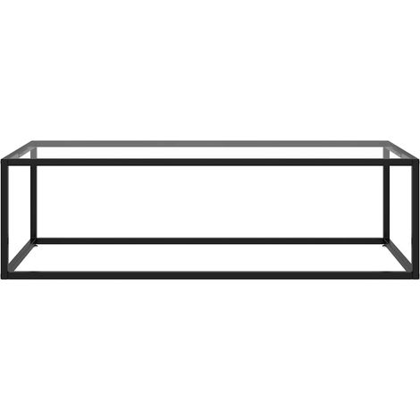 Couchtisch Schwarz mit Sicherheitsglas 120x50x35 cm