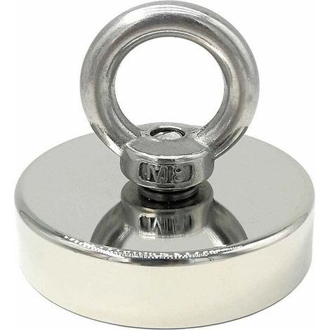 Superstarker 120-kg-Neodym-Magnet – Leistungsstarke Magnete – Ideal zum Magnetangeln – Ø 60 mm mit Neodym-Öse (1/5)