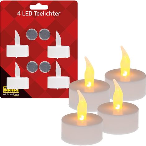 Idena 408998 - Candele a LED con luce tremolante, batterie incluse, decorazione per matrimoni, feste, Natale, Pasqua, come luce d'atmosfera in Plastica, Bianco (1/5)