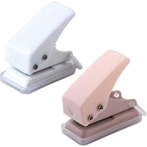 Mini Perforateur 2 Pièces, Perforateur Portable, Accessoires De Flipbook De Bricolage, Outils De Perforation De Papier, Fournitures D'Apprentissage Et De Bureau (1/5)