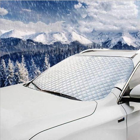 Telo copri parabrezza auto, telo protettivo ultra spesso resistente a neve, gelo, polvere e raggi UV, per SUV, camion, auto grandi o piccole (145 x 100 cm)