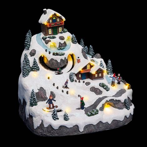 Villaggio turistico musicale illuminato a 18 led - Feeric lights & christmas