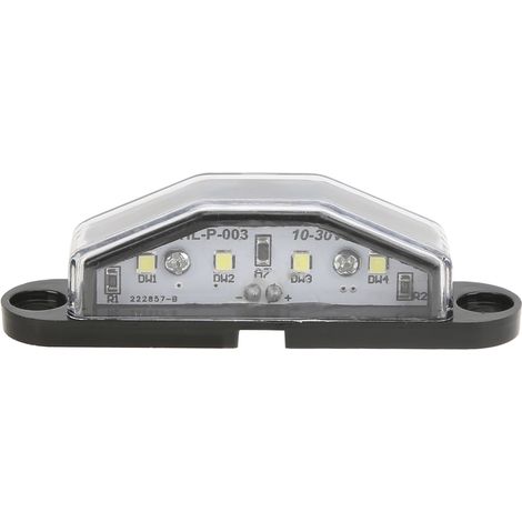 Éclairage de plaque d'immatriculation à 4 LED, 10-30 V, étanche IP67, lampe durable pour remorque, camping-car, fourgonnette et camion. (1/5)