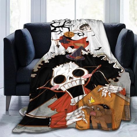 Couverture d'Halloween 150 cm x 200 cm, idéale pour les lits de fête - Lot de 5 (1/4)