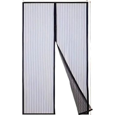Moustiquaire magnétique pour portes et fenêtres 120x210cm noir rideau de porte anti-mouches et insectes moustiquaire magnétique bandes adhésives fermeture automatique (1/5)