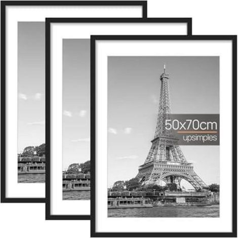 Bilderrahmen 3er Pack Poster Fotos Bilder 50x50cm Schwarz