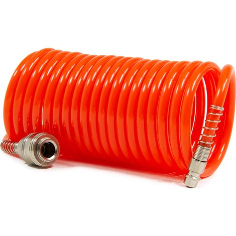 Wolf 5m Coil Air Hose, Recoil Design, Quick Release Fittings