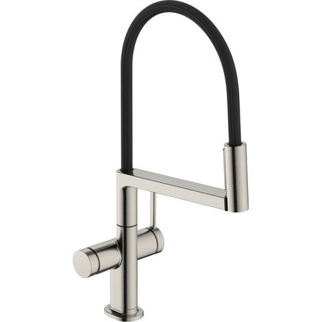 Hansgrohe Talis Select M54 PowderSpray - Spültischarmatur mit flexiblem Arm und Brause, EcoSmart, Edelstahloptik 72861800 (1/3)
