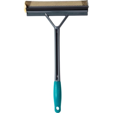 Car Care Cleaning Range Window Squeegee with sponge, Plastic and Rubber, Grey/Teal (1/3)