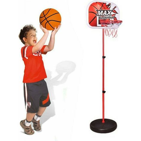 Trade Shop - BASKETBALLKORB FÜR KINDER MIT HÖHENVERSTELLBAREM RÜCKBRETT 75 - 155 CM + BALL - (1/5)