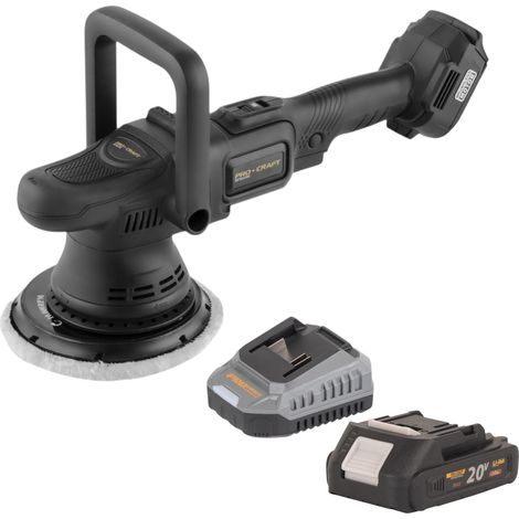 Pulidora a batería Procraft PM22bb 20 voltios 150 mm + 1 batería 2,0 Ah + cargador