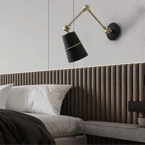 LED-Wandleuchte für den Innenbereich, industrielle Schwenkarm-Wandleuchte im Landhausstil, faltbar, aus Metall, moderner Wandleuchter, einfarbig
