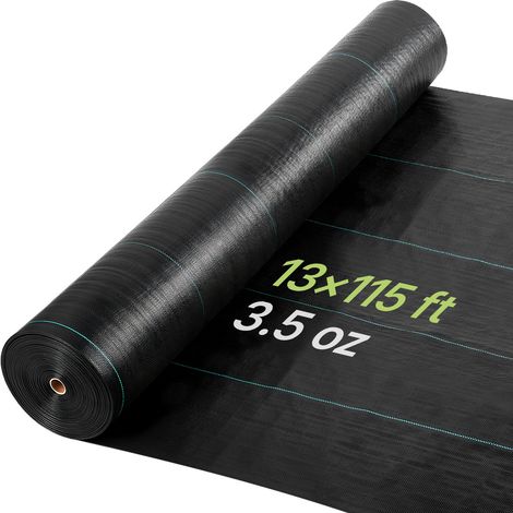 Toile de Paillage 4x35,1 m Bâche Anti Mauvaise Herbe 100 g/m² Géotextile Anti Repousse Tissé PP pour Protection Contre Mauvaises Herbes, Couverture Sol, Jardin, Potager, Parterres Fleurs, Noir (1/5)