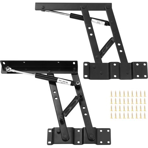2 Pcs Mécanisme Table Basse Relevable, Acier Noir, Charge 50kg, Pour Salon (1/5)
