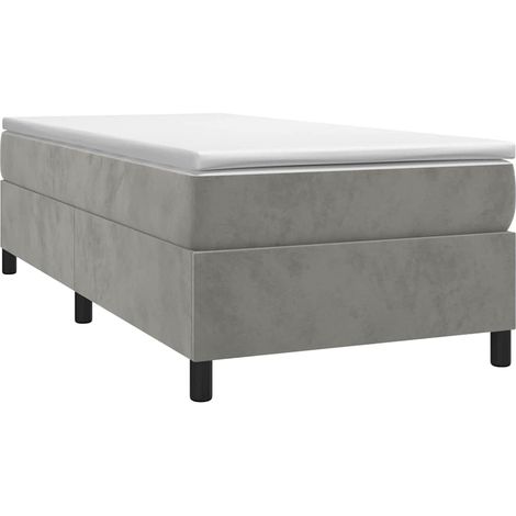 Box Spring Bed Frame Light Grey Twin XL Velvet vidaXL (1/4)