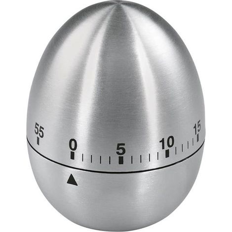 Minuteur à œufs (avec fonction minuteur, forme sablier, acier inoxydable) Argent (1/4)