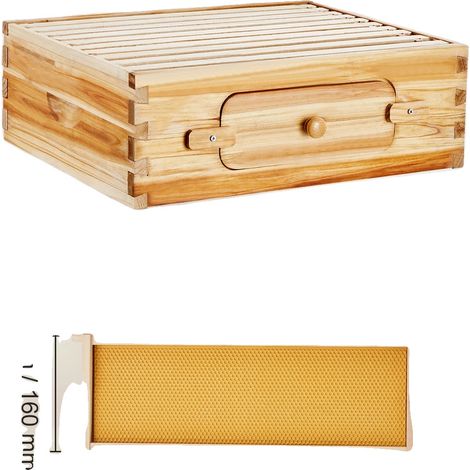 Kit de ruche, bois de cèdre naturel, design de boîte profonde, 110P1 (1/2)