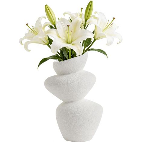 Steinturm Vase en céramique, vase à fleurs en céramique, vase sculptural, vase original, décoration compacte de transition pour salon, chambre à coucher, bureau (1/5)