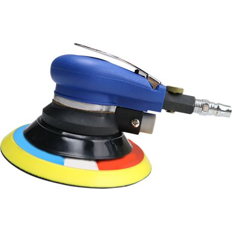 Meuleuse pneumatique, cireuse pour voiture, polisseuse, ponceuse, petite meuleuse, ponceuse à air, polisseuse réglable 15 cm + clé + raccord standard européen + sac d'aspiration des poussières + jeu d (1/4)