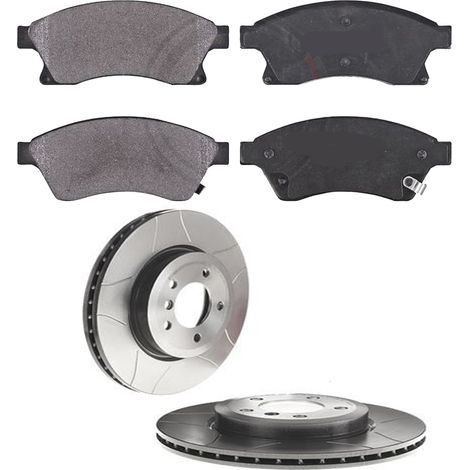 KIT FRENI ANTERIORI compatibile con CHEVROLET CRUZE (J300,J305,J308) - DISCHI + PASTIGLIE OEM: FDB4262, FDB4264 / 18034 , 18032 /SOSTITUZIONE DIRETTA/BASSA POLVERE/SILENZIOSO (1/5)