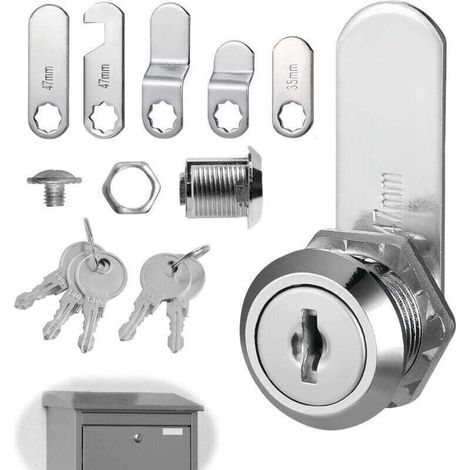 5 clés, 5 types de verrous différents,serrure de 16 mm, convient aux serrures à levier pour boîtes aux lettres et armoires (1/4)
