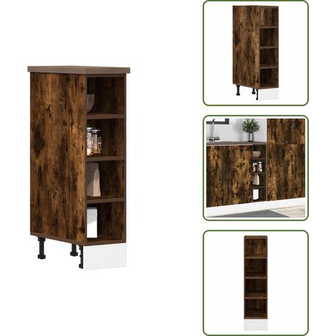 The Living Store Armadio Inferiore “Riga” Rovere Fumo 20x44,5x81,5 cm - Armadio inferiore
