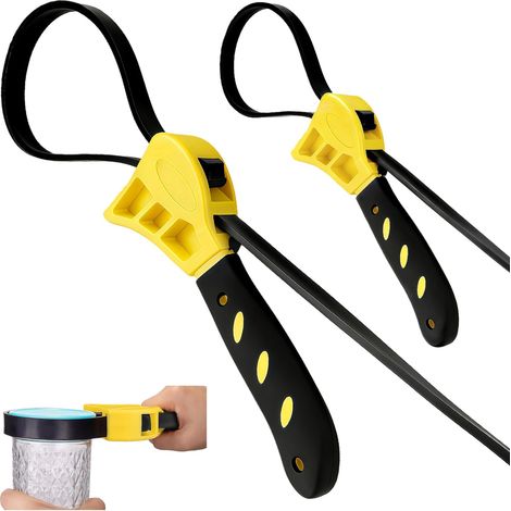 2 Pièces Clé à Sangle en Caoutchouc, Clés pour Filtre à Huile 500 mm et 600 mm pour Bouteilles, Bocaux, Éviers, Filtres à Huile, Pommeaux de Douche, Réglables (1/5)