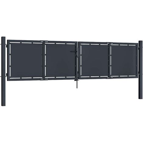 Maison Exclusive - Gartentor aus Stahl 300 x 100 cm Anthrazit