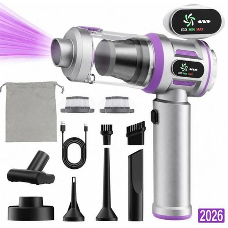 Aspirateur à Main 4-en-1 20000Pa – Écran Intelligent, Charge Type-C & Filtre HEPA – Aspirateur Portable pour Voiture,Maison,Animaux (1/5)