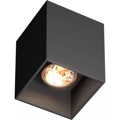 Spot plafond carré noir métal 1xGU10 50W Zuma Line (1/2)