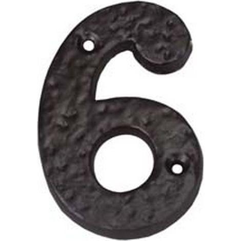 1PZ NUMERO CIVICO "6" IN FERRO NERO OPACO